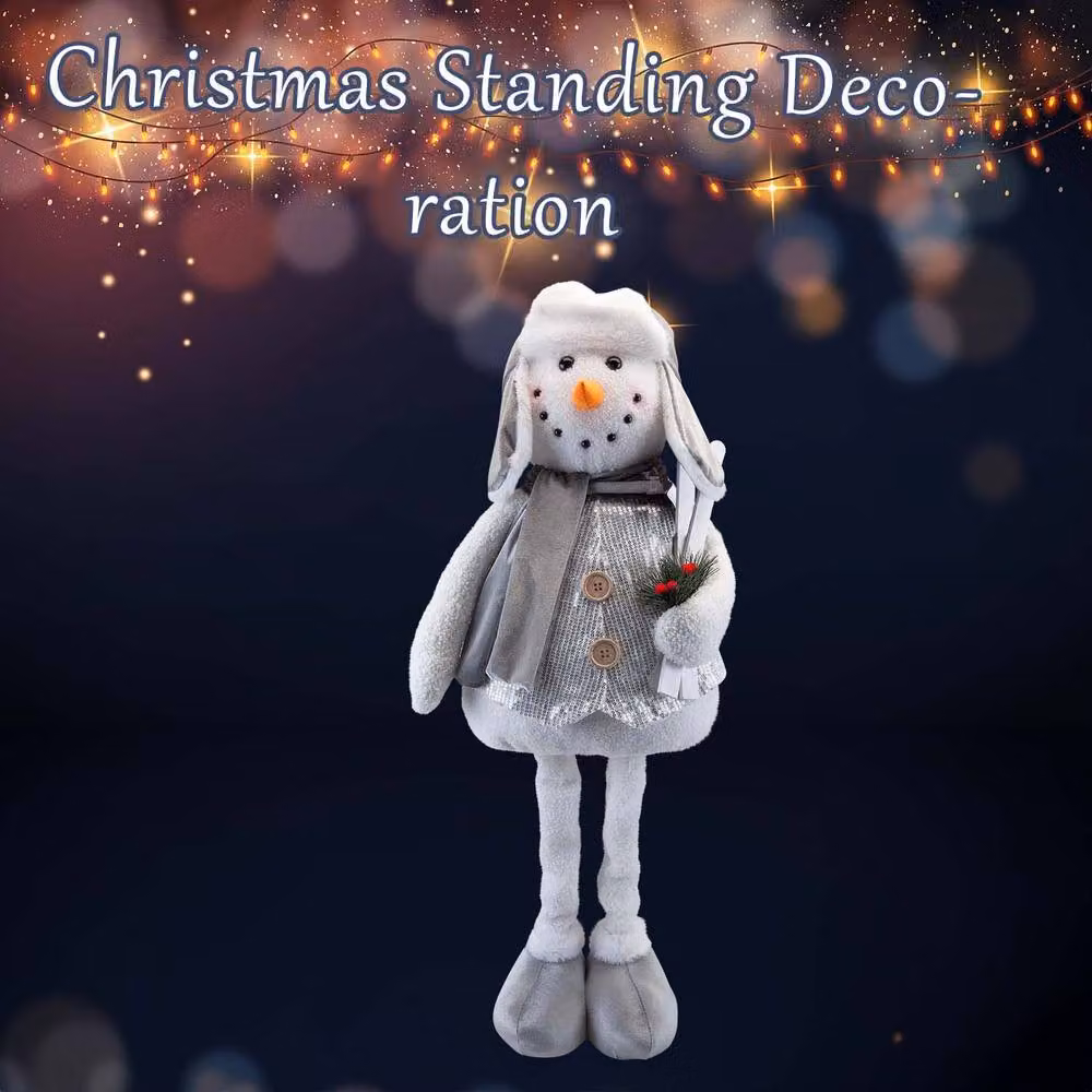VFM e-Store Silver Standing Snowman Christmas Decoration, H 62 cm x W 40 cm – 2