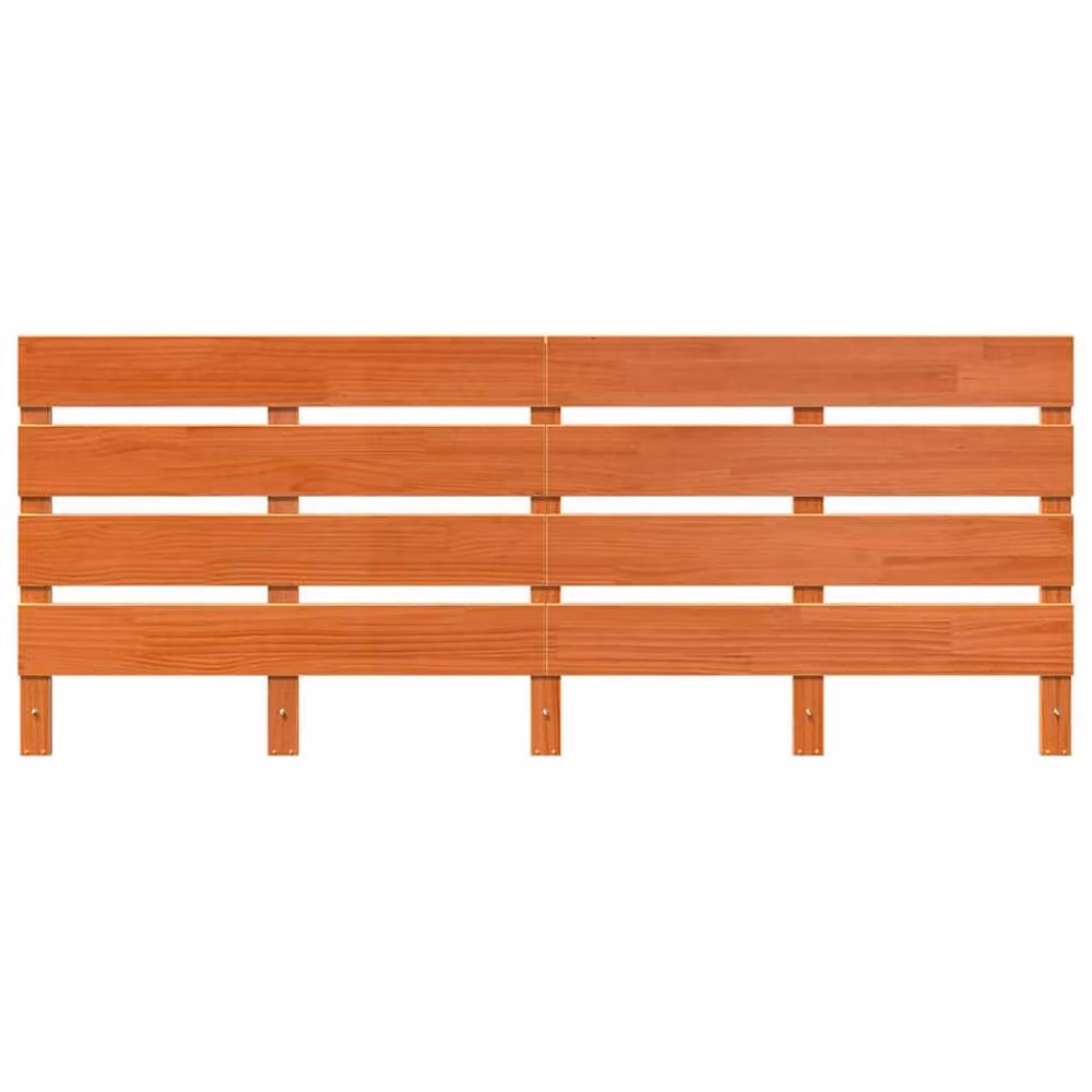 Berkfield Home Solid Pine Wood Headboard in Wax Brown, W: 200.5 cm, D: 3 cm, H: 80 cm – 3