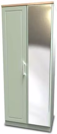 Welcome Kent Modern 2 Door Mirrored Double Wardrobe with Hinged Doors