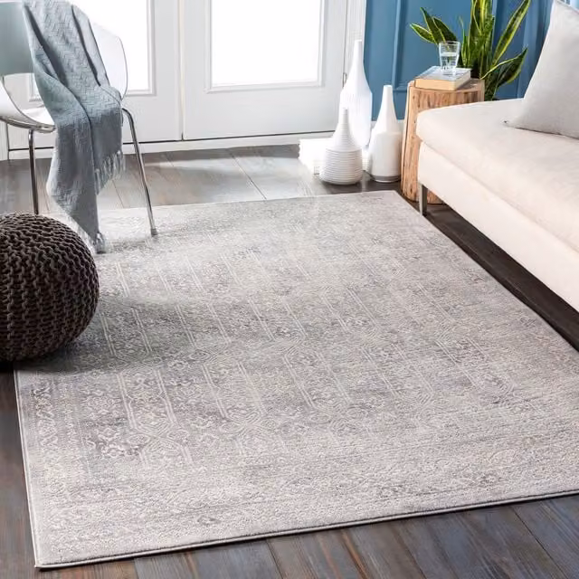 Livabliss Roma Vintage Boho Rug in Grey, Cream and Blue, W: 200 cm, D: 275 cm