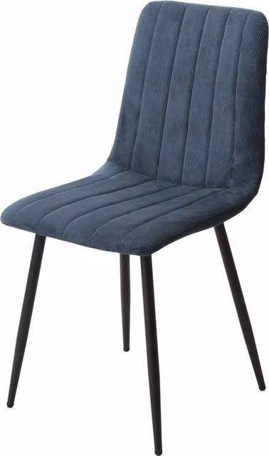 Core Products Ltd Pair of Blue Straight Stitch Fabric Dining Chairs