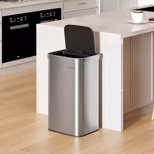 CozyLiving Automatic Motion Sensor Kitchen Bin with Soft Close Lid in Silver, 65.5 x 39.0 x 29.5 cm – 3