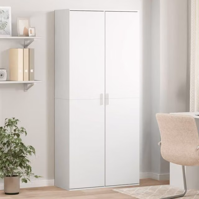 Berkfield Home Modern White Matt Highboard in MDF, W/D/H: 80 x 35 x 180 cm – 1