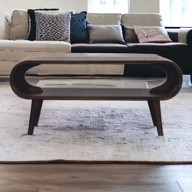 Artisan Furniture Amaya Oval Mango Wood Coffee Table in Brown