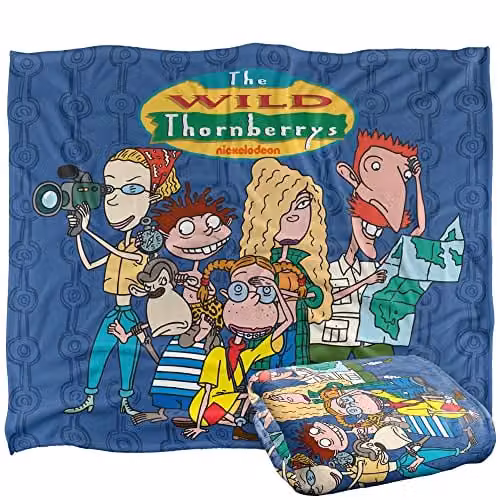 LOGOVISION Nickelodeon Wild Thornberrys The Family Super Soft Fleece Throw Blanket, White, W/D/H: 152 x 127 cm – 1