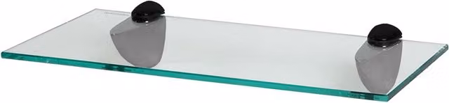Harbour Housewares Black Floating Glass Wall Mounted Shelf, Width: 40 cm