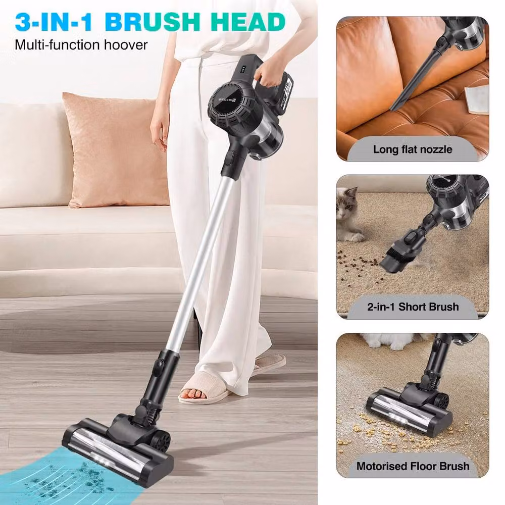 PAWNORA Bagless Vacuum Cleaner Kit with Spare Battery, Black – 2