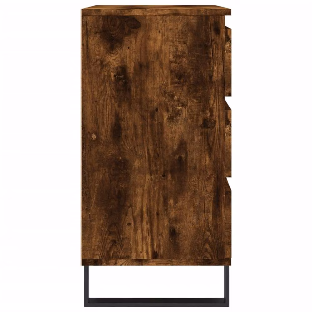 Berkfield Home Industrial Sideboard in Smoked Oak and Brown, W/D/H: 60 x 35 x 70 cm – 5