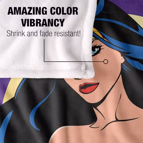 LOGOVISION Wonder Woman Justice League Super Soft Fleece Throw Blanket, Multicolour, W: 127 cm, D: 152.4 cm – 3