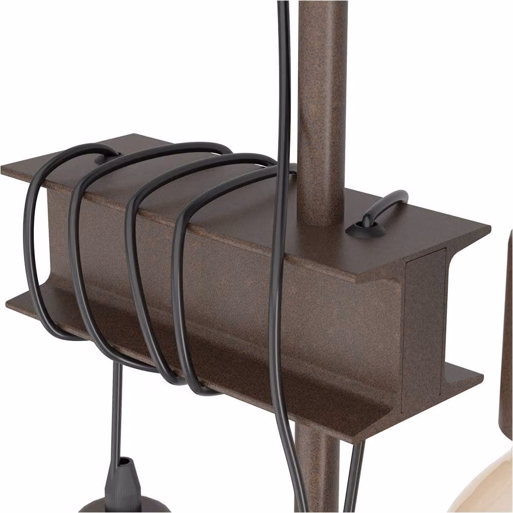 Loops Modern Metal Floor Lamp in Brown and Black, H 170 cm x W 27 cm x D 27 cm – 3