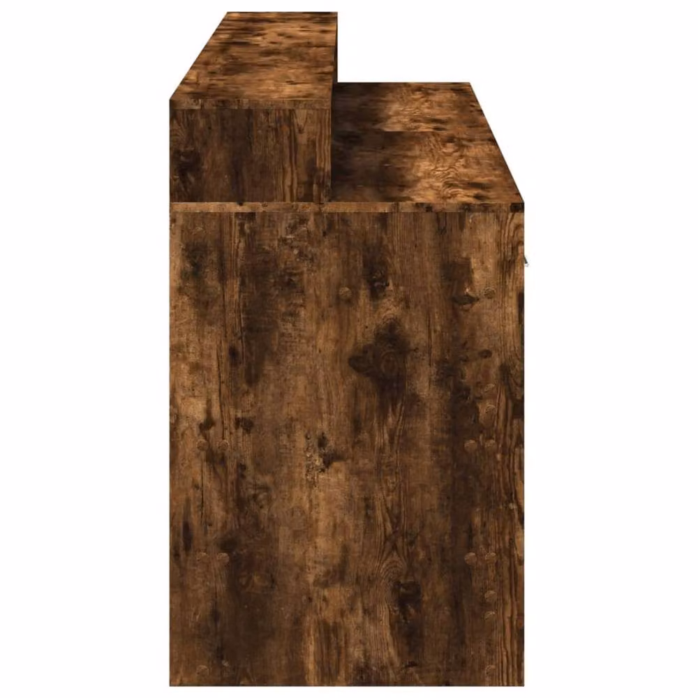 Berkfield Modern Gaming Desk with LED Lights in Smoked Oak Brown, W/D/H: 160 x 55 x 91 cm – 6