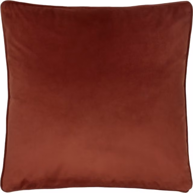 Terrys Modern Square Velvet Filled Cushion in Orange and Red, W/D/H: 55 x 55 x 55 cm