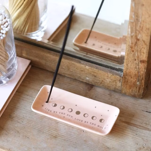 Lisa Angel Celestial Ceramic Incense Holder in Pink and Gold – 1