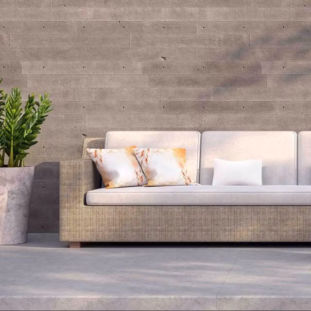 Benjamin Tate Design LTD Autumn Leaves Square Outdoor Cushion, Brown and White, W/D/H: 60 x 60 x 60 cm