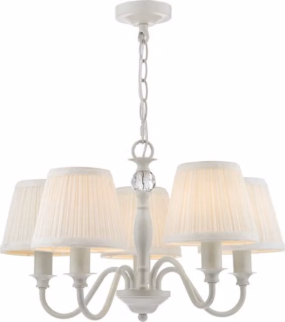 Laura Ashley Grey Fabric Ceiling Lamp with Dimmable Height Adjustment