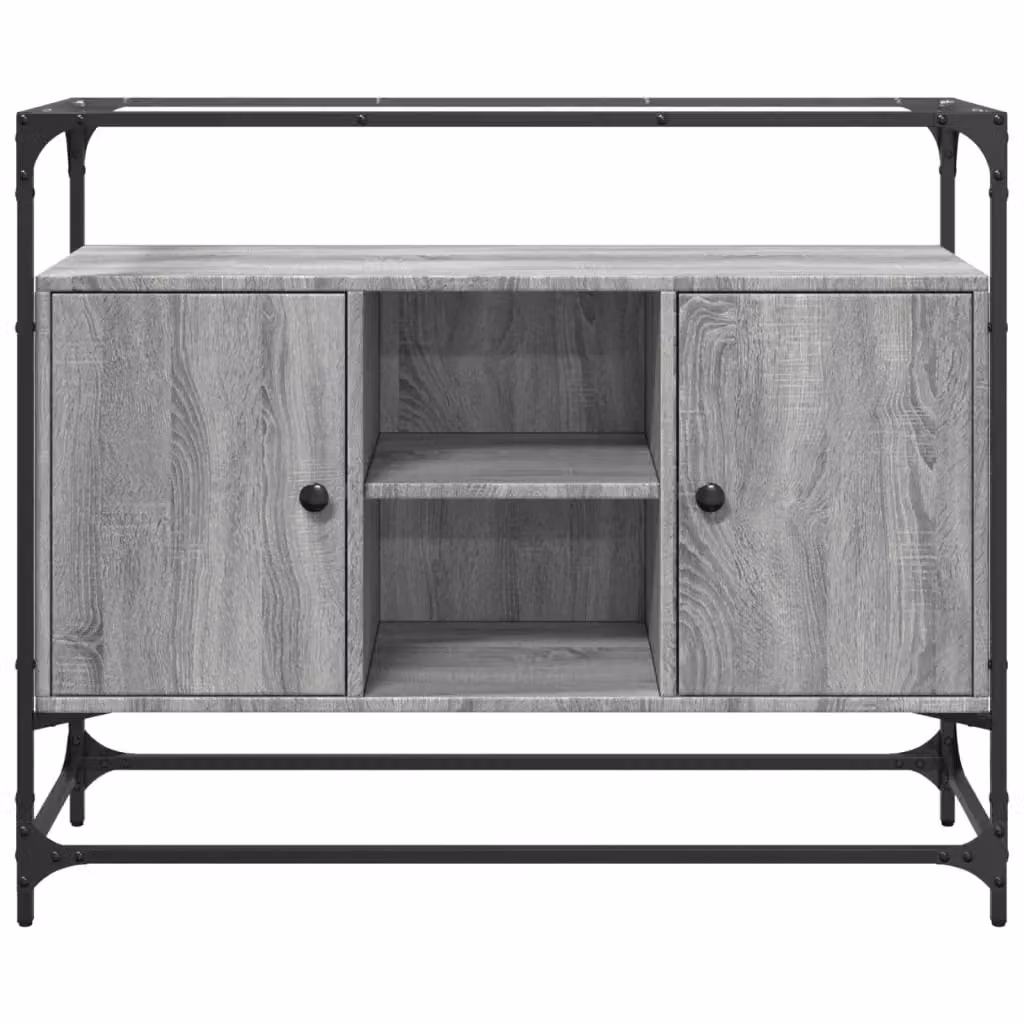 Berkfield Home Grey Sonoma Sideboard with Glass Top, W/D/H: 98 x 35 x 81 cm – 2