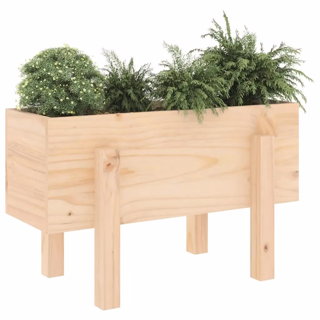Berkfield Home Wooden Garden Planter Tub in Brown, W/D/H: 62 x 30 x 38 cm – 2