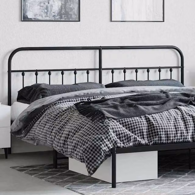 Berkfield Home Matt Black Metal Headboard W/D/H: 200 x 200 cm – 1