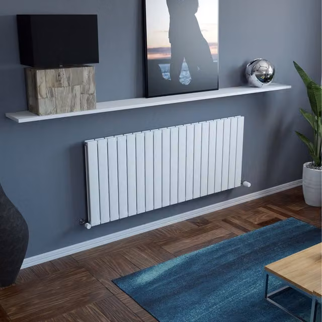 Agadon Vertical Duplex Flat Panel Designer Radiator in White, H 142 cm x W 60 cm