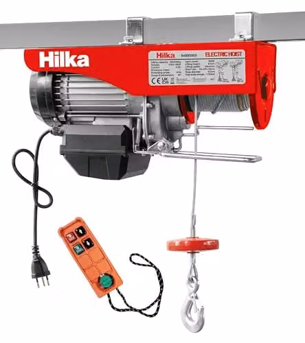 Hilka Red Electric Wireless Remote Hoist Winch with 500kg Capacity