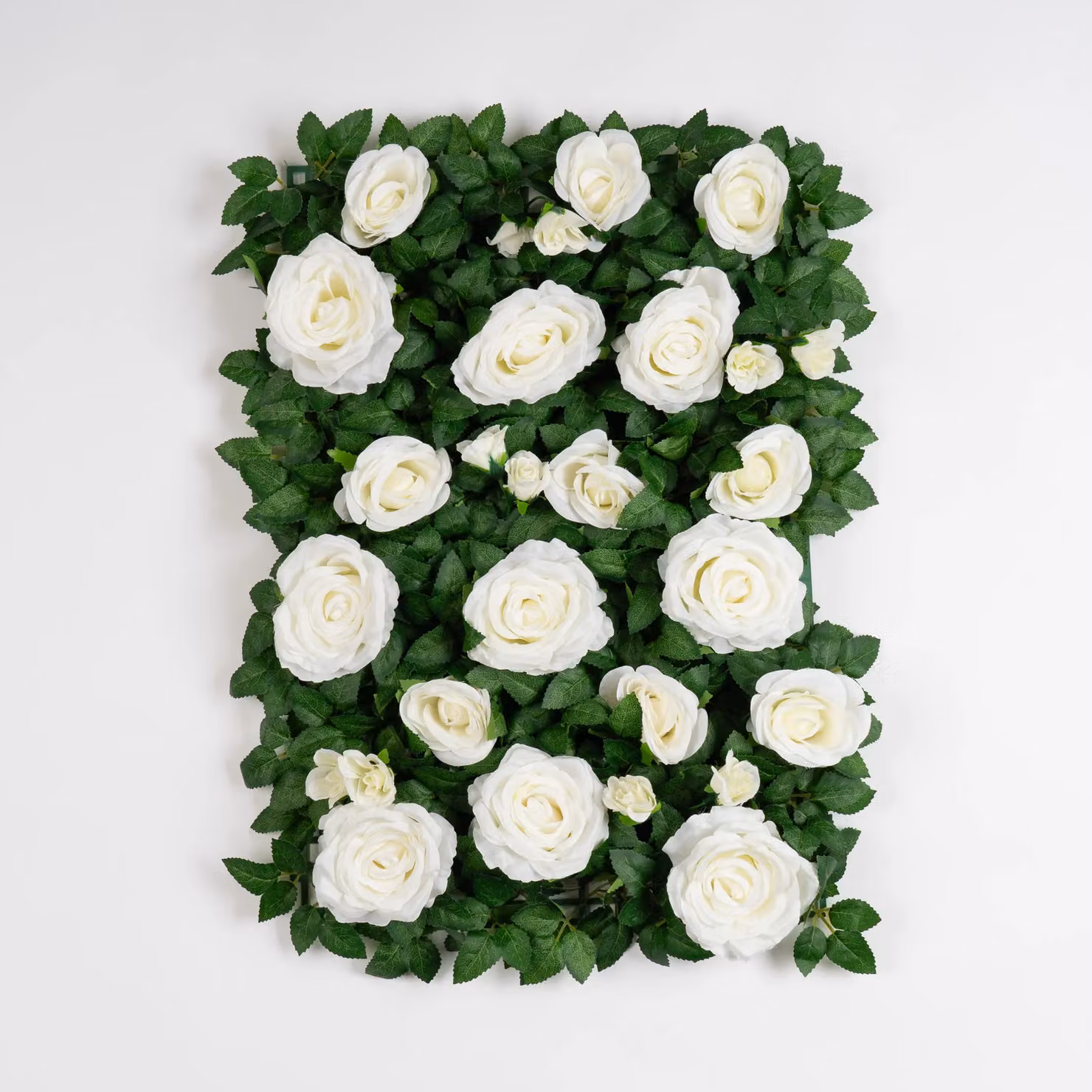 Scottish Everlastings Ltd Rose and Foliage Flower Wall Backdrop Panel, 2 Pack, White, W: 60 cm, H: 40 cm – 2