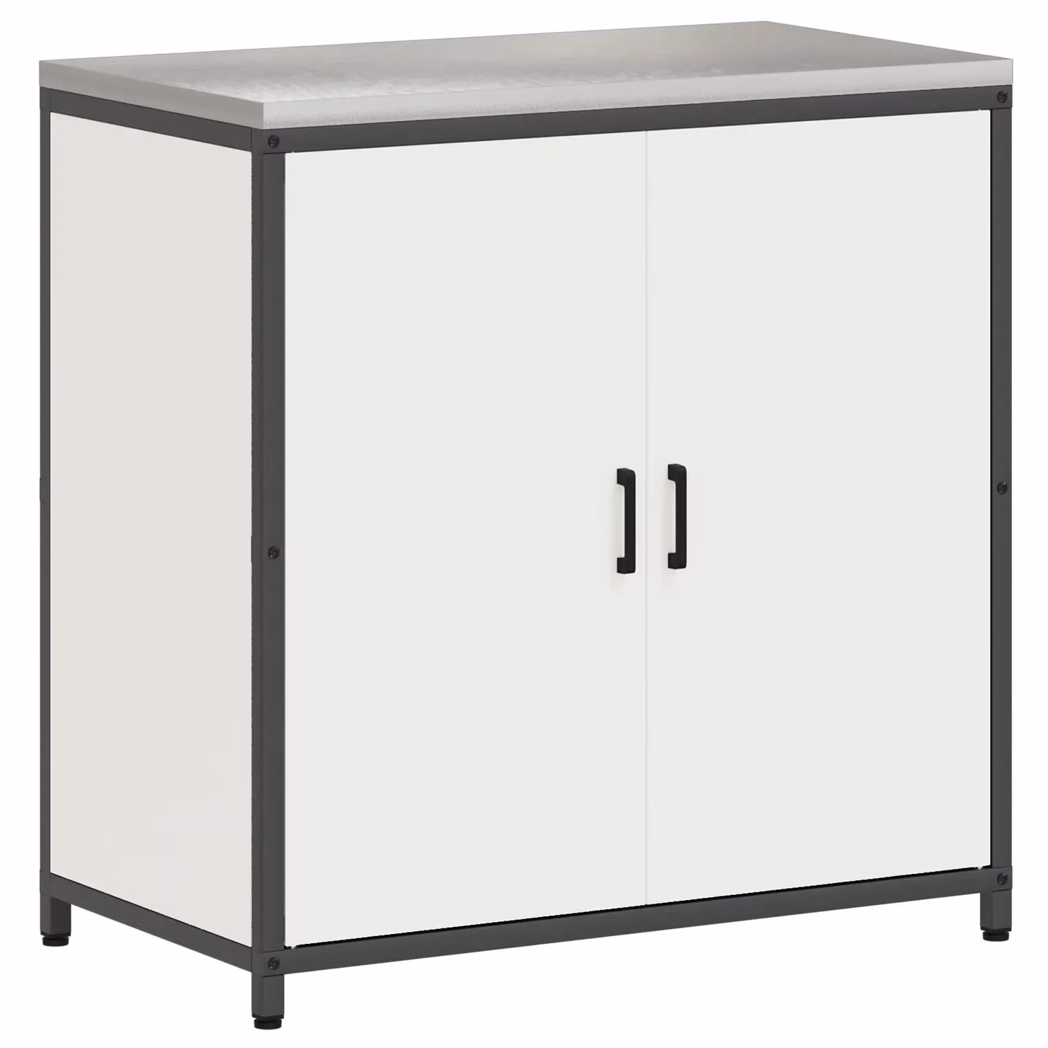 Berkfield Home Modern White Steel Kitchen Storage Cabinet with Internal Shelves and Hinged Doors – 1