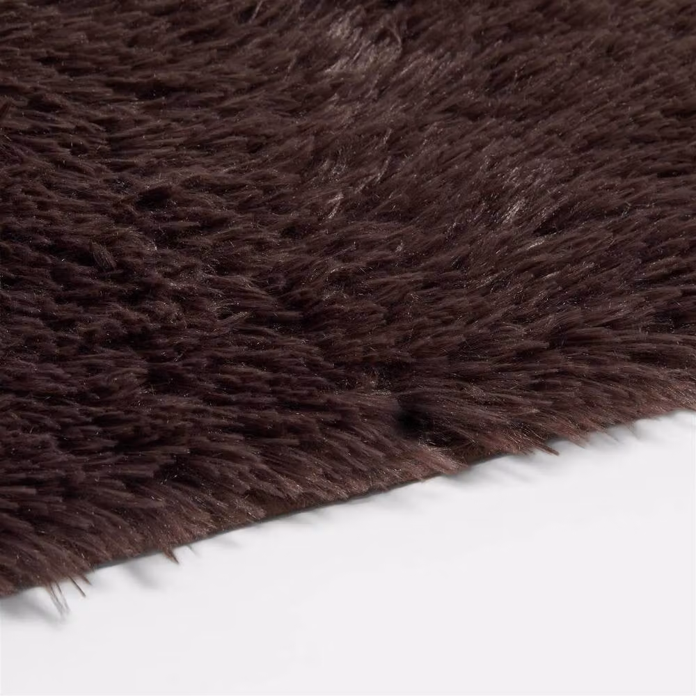 OHS Soft Fluffy Runner Rug in Brown, W/D/H: 60 x 150 cm – 3