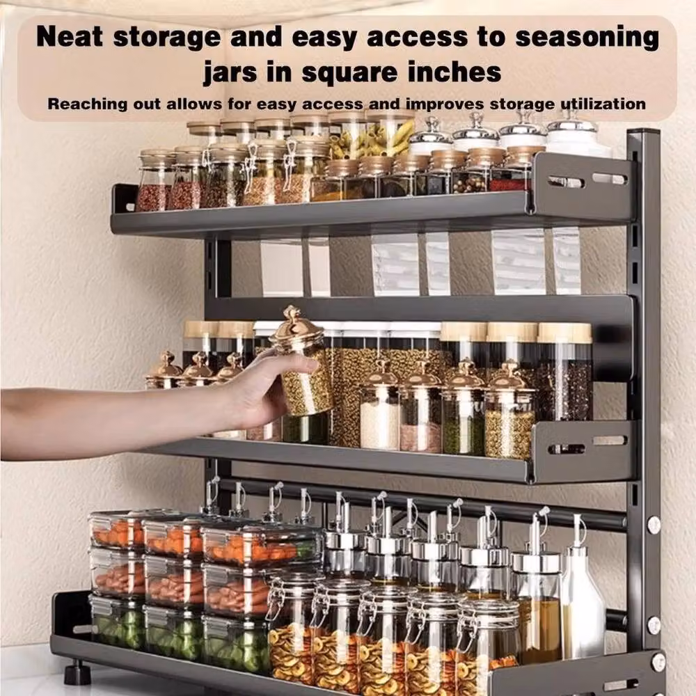 Kelvenix 3 Layer Metal Spice Rack in Black – 4