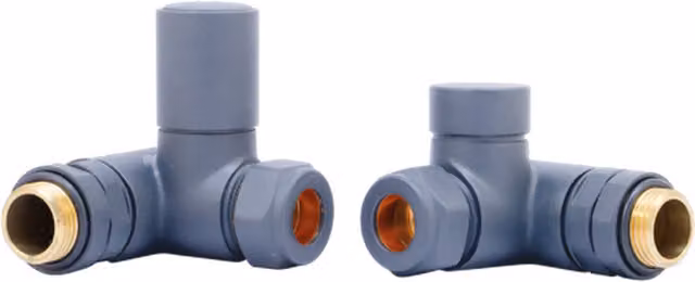 Lux Heat Matt Anthracite Grey Dual-Fuel Corner Round Manual Valve Set