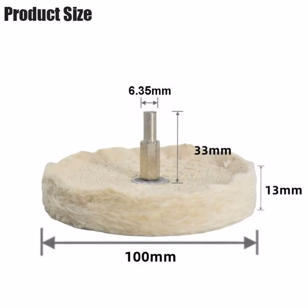 NESTLUNE 2-Piece White Stitched Cotton Buffing and Polishing Wheel Mop Drill Kit for Metal, Paint and Wood – 2