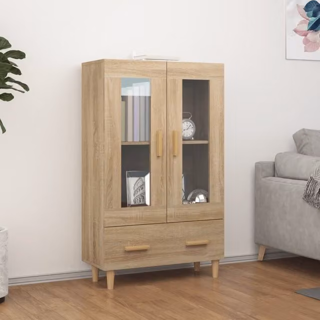 Berkfield Home Sonoma Oak Highboard in Brown, W/D/H: 70 x 31 x 115 cm – 1