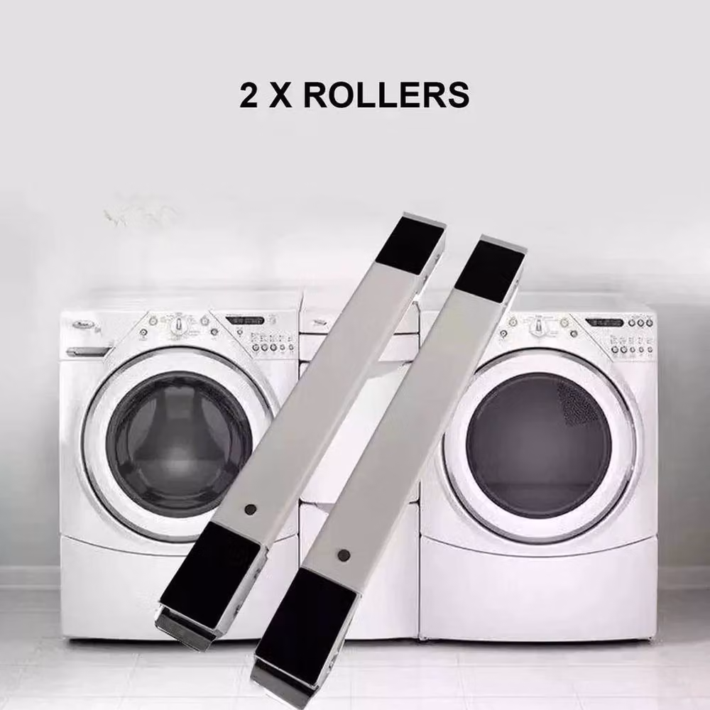 NESTLUNE Pack of 2 Heavy Duty Washing Machine and Tumble Dryer Supports in White, W: 52 cm, H: 52 cm – 2
