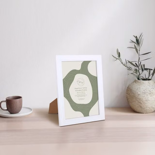 The Port. Co Gallery Hawthorn Plain Wooden Photo Frame, White, A4