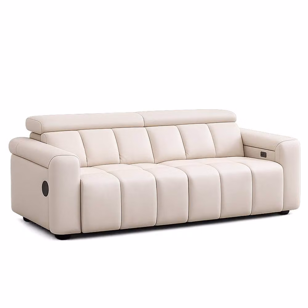 Furnishings For Less UK Delilah Cream Oslo 3 Seater Electric Reclining Sofa with Soundbar and USB Charging – 2