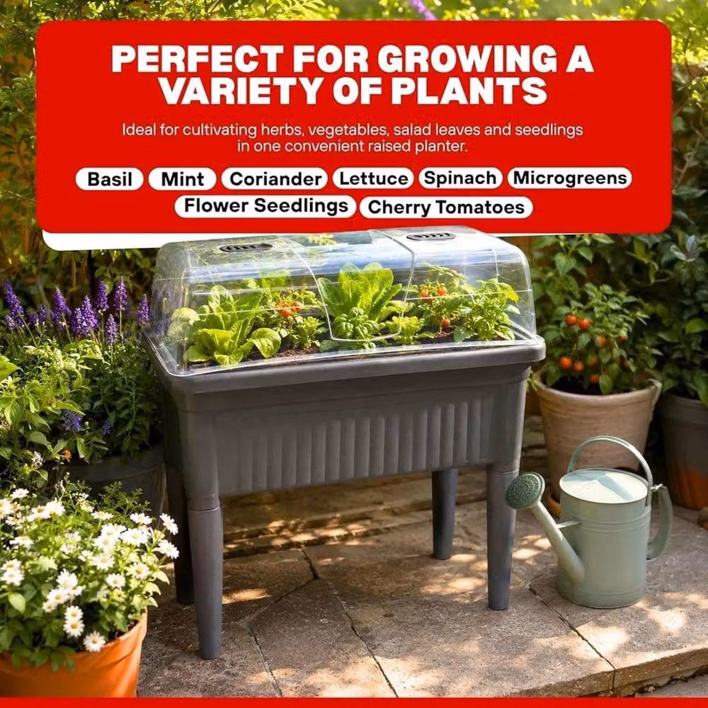 NESTLUNE Elevated Garden Planter Box with Legs in Black – 4