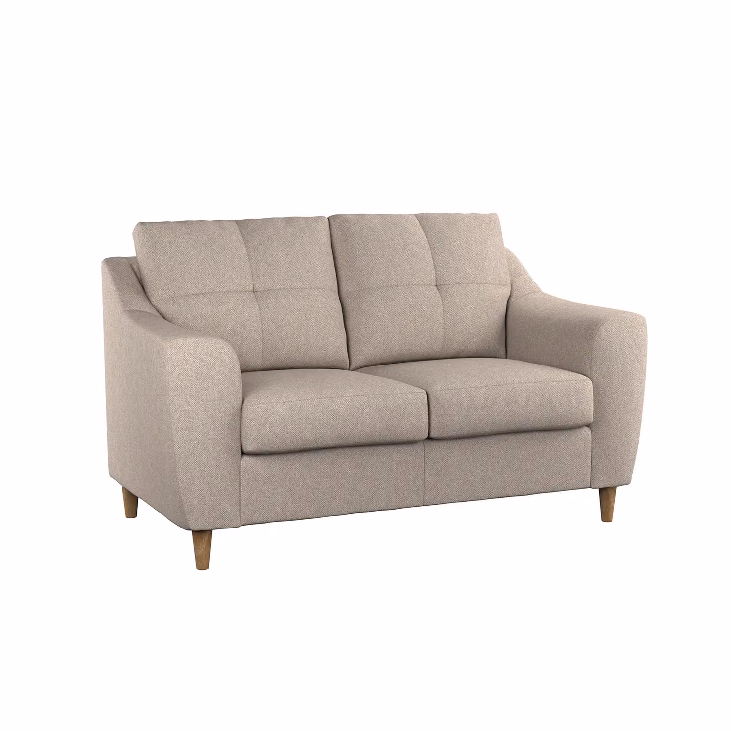 Furnishings For Less UK Baxter Tufted 2 Seater Fabric Sofa in Beige and Silver – 2