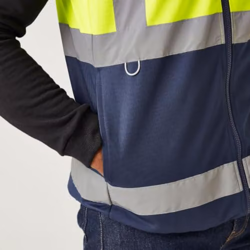 Regatta Men's Hi-Vis Class 1 Full Zip Polyester Vest in Yellow and Blue, Size: XXXL – 3