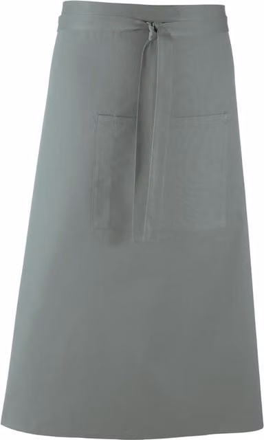 Premier Colours Pack of 2 Long Continental Style Bar Aprons in Grey Poly-Cotton – 1