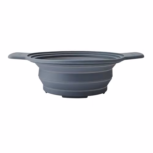 MasterClass Silicone Collapsible Two-in-One Steam Strainer and Colander with Handles, Grey – 1