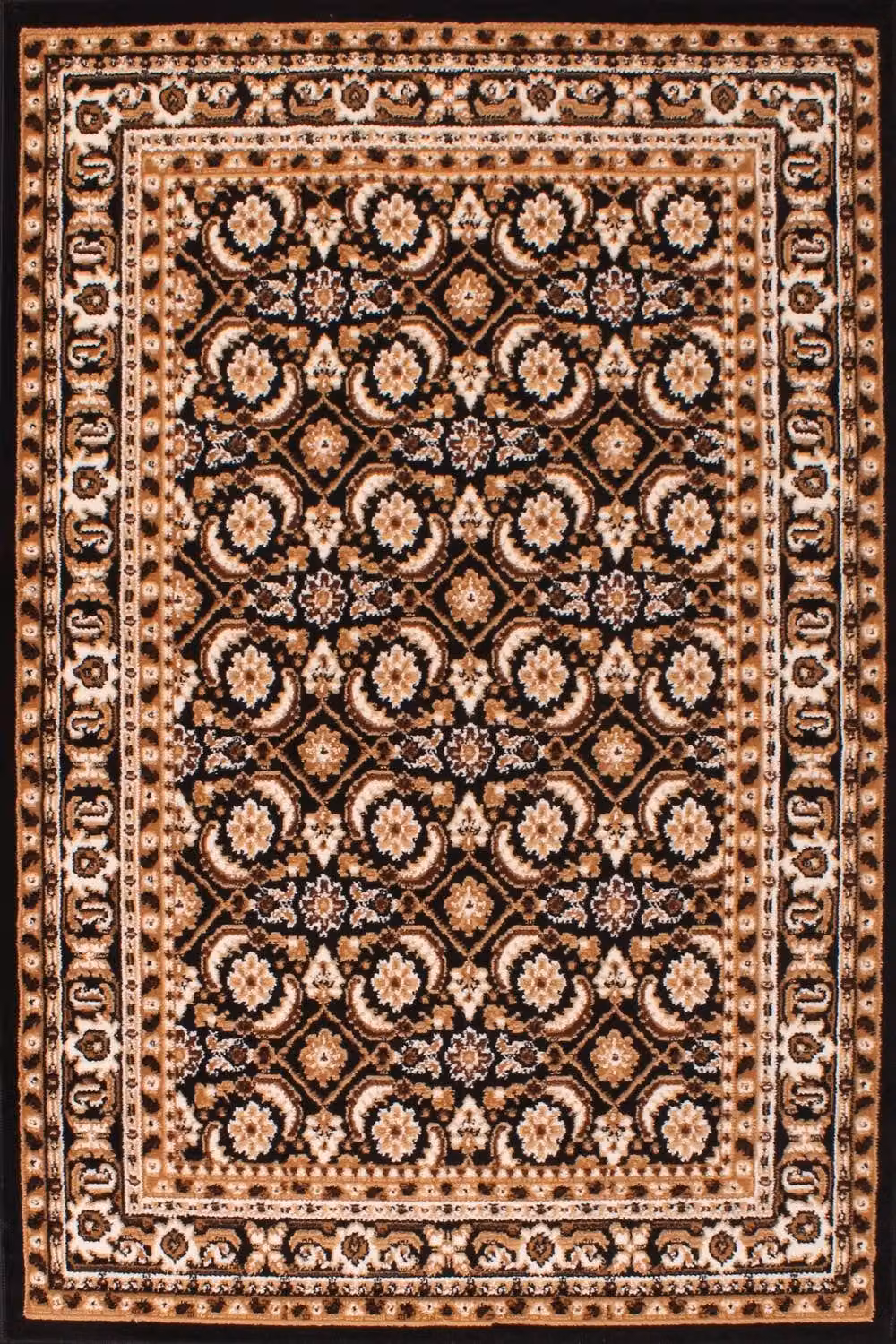 DS Living Venesia Black Multicolour Round Rug, Diameter: 120 cm
