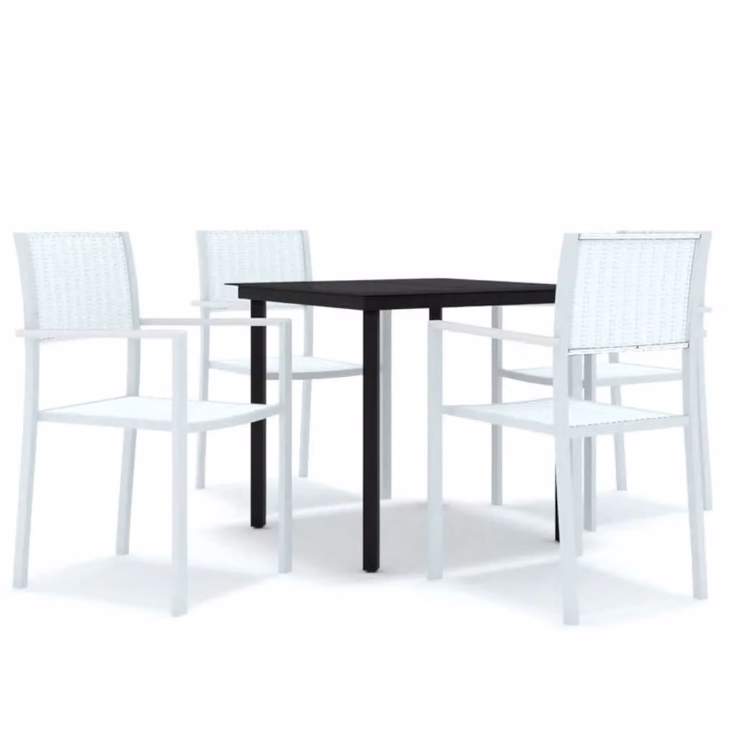 Berkfield Home 5 Piece Modern Garden Dining Set in White – 2
