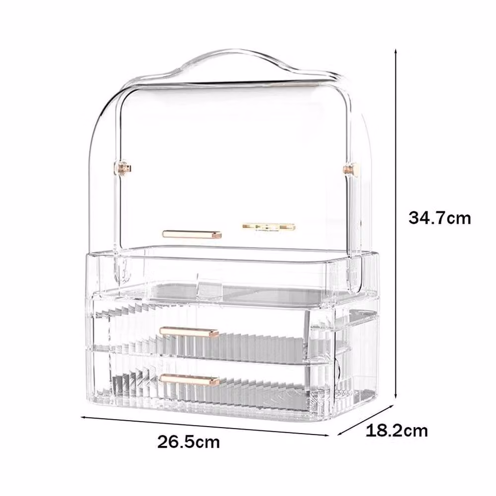 NESTLUNE Large Transparent Acrylic Makeup Organiser and Cosmetic Vanity Case Box – 2