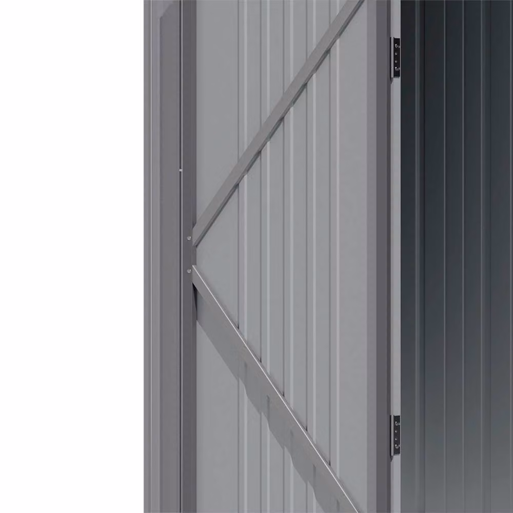 Living and Home Metal Outdoor Storage Shed with Lockable Door in Grey – 8