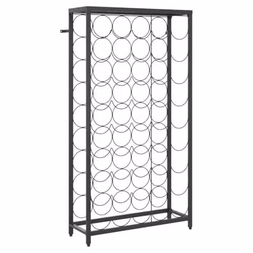 vidaXL Wrought Iron Wine Rack for 45 Bottles, Black, W/D/H: 54 x 18 x 100 cm – 1