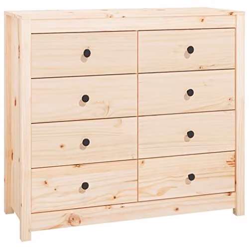 vidaXL Scandinavian Side Cabinet in Natural Brown Solid Pine, W/D/H: 100 x 40 x 90 cm