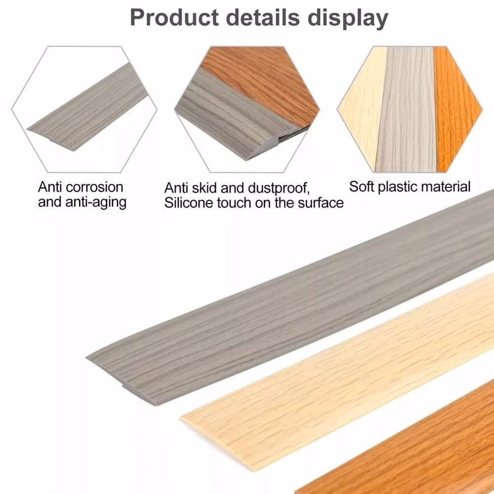 NESTLUNE Brown Self-Adhesive PVC Laminate Carpet Floor Edging Transition Bar, W: 52 cm, H: 5.2 mm, L: 1000 cm – 6