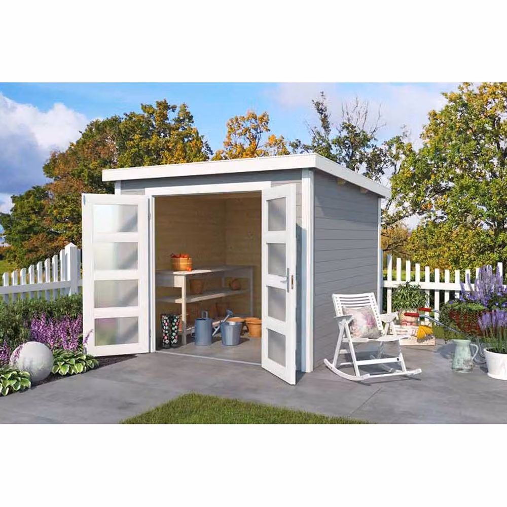Lasita Maja Ltd Zambezi 4-Log Cabin Garden Room and Home Office in Natural, W: 274.7 cm, D: 274.7 cm, H: 210.9 cm – 3