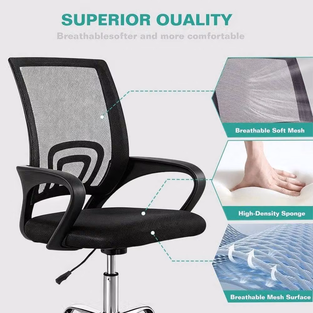 FORGEVIO Ergonomic Office Desk Chair in Black with Armrests – 4
