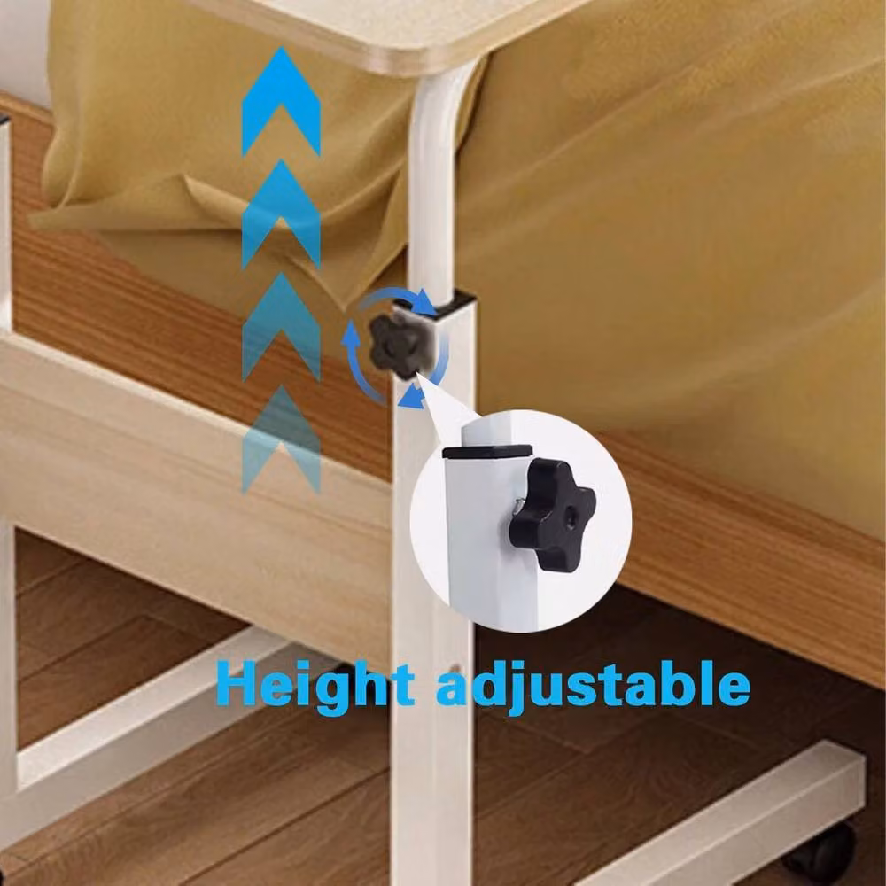 FLAVORA White Wood Portable Over Bed Table – 2