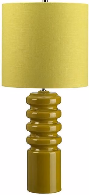 Loops Table Lamp with Green Ceramic Base and Green Fabric Shade, E27 60W LED Compatible